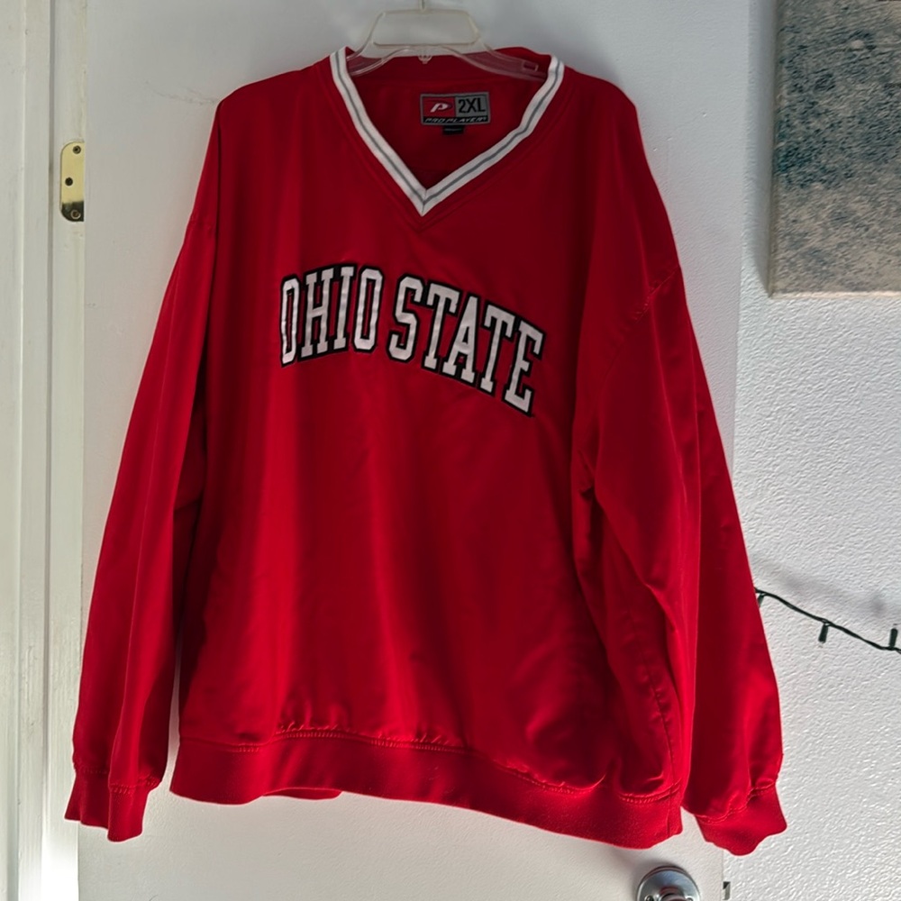 Pro Player Collegiate Vintage Ohio State Buckeyes Men's Red  Windbreaker! XXL!